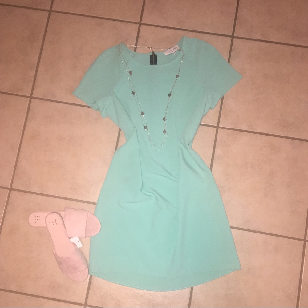 Mint green shift dress